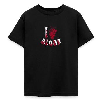 Halloween Costume Skeleton Vampire I Love Blood - Teenage T-Shirt - black - Front - AI Model Teenager Male light (155cm)