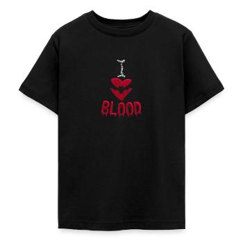 Halloween Vampire Bat I Love Blood - Teenage T-Shirt - black - Front - AI Model Teenager Male light (155cm)