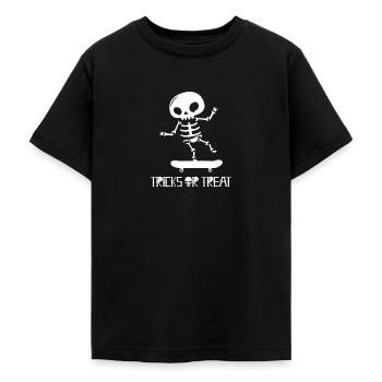 Halloween Skateboard Skeleton Tricks ou Treat - T-shirt Ado - noir - Devant - AI Model Teenager Male light (155cm)