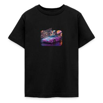 Nobody Knows - Japanese 1990´s JDM - Teenager T-Shirt - Schwarz - Vorne - AI Model Teenager Male light (155cm)