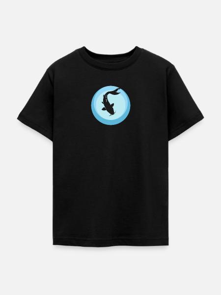 Koi Fisch Fischkopf Fischer - Teenager T-Shirt - Schwarz