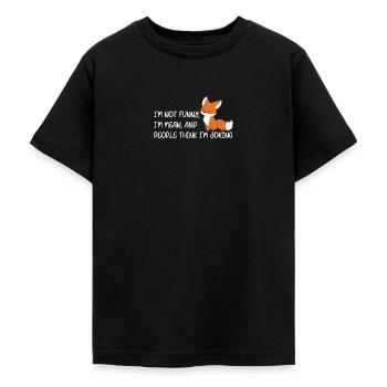 T-shirt drôle de renard avec le sarcasme - T-shirt Ado - noir - Devant - AI Model Teenager Male light (155cm)