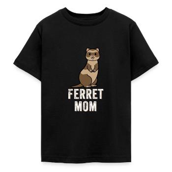 Furet Maman - Furet drôle, Furet mignon - T-shirt Ado - noir - Devant - AI Model Teenager Male light (155cm)