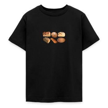 brot broetchen crossaint baecker baguette bread bu - Teenager T-Shirt - Schwarz - Vorne - AI Model Teenager Male light (155cm)