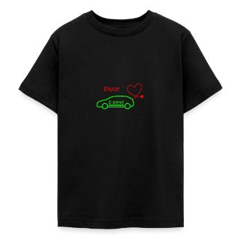 Enjoy e-drive - Electromobility - Electric cars - Teenage T-Shirt - black - Front - AI Model Teenager Male light (155cm)