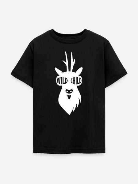 Wilder Reh-Boy mit Sonnenbrille - weiß - Teenager T-Shirt - Schwarz