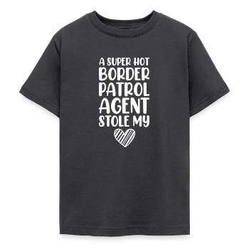 Un agent de la patrouille frontalière super sexy a volé mon cœur - T-shirt Ado - charbon - Devant - AI Model Teenager Male light (155cm)