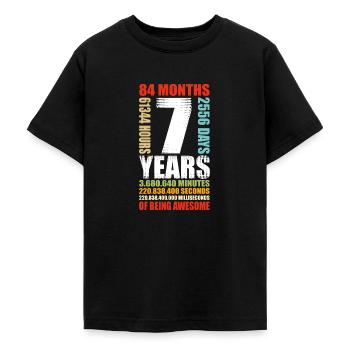 7. Geburtstag 7 Jahre Alte Jungen Mädchen T-Shirt - Teenager T-Shirt - Schwarz - Vorne - AI Model Teenager Male light (155cm)