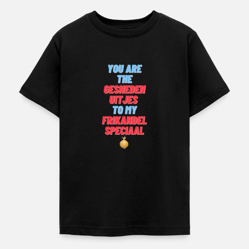 Oignons tranchés à mon spécial frikandel - T-shirt Ado - noir