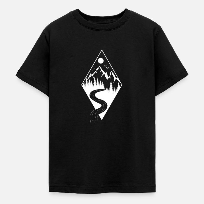 Paysages de forme géométrique - T-shirt Ado - noir
