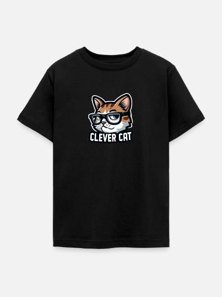 CLEVERE KATZE - Teenager T-Shirt - Schwarz