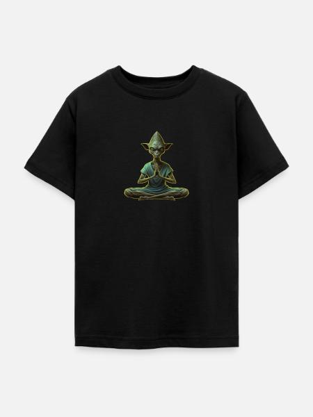 Alien Yoga - Teenager T-Shirt - Schwarz