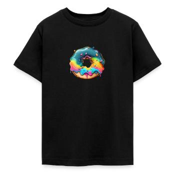 DONUT - CREME - T-shirt Ado - noir - Devant - AI Model Teenager Male light (155cm)