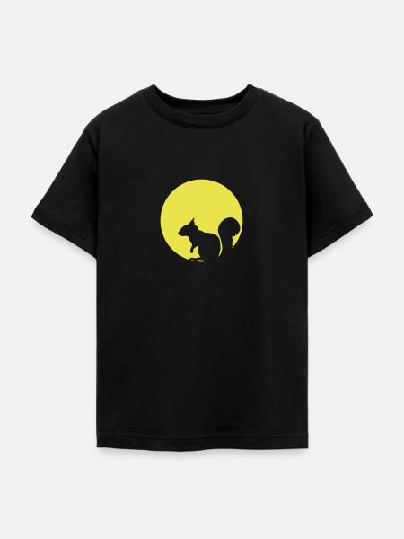 Squirrel In The Moonlight - Teenager T-Shirt - Schwarz