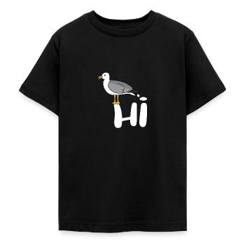 Möwe Hi - Seagull Hi - Möwenpups - Teenager T-Shirt - Schwarz - Vorne - AI Model Teenager Male light (155cm)
