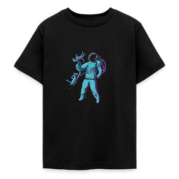 Intergalactic Cat Fancy Enthusiast - Teenage T-Shirt - black - Front - AI Model Teenager Male light (155cm)