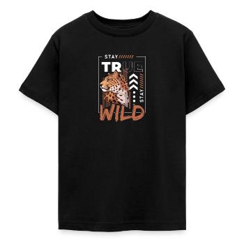 Afrika Großkatze - Teenager T-Shirt - Schwarz - Vorne - AI Model Teenager Male light (155cm)