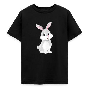 Mignon lapin souriant - T-shirt Ado - noir - Devant - AI Model Teenager Male light (155cm)