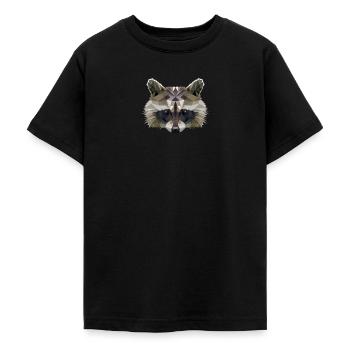 Stylischer Polygon Waschbär - Teenager T-Shirt - Schwarz - Vorne - AI Model Teenager Male light (155cm)