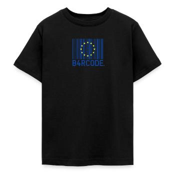 B4RCODE. Union européenne - T-shirt Ado - noir - Devant - AI Model Teenager Male light (155cm)