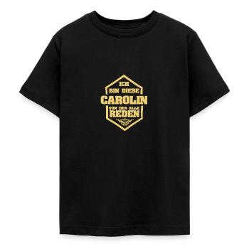 Carolin als Rufname - Teenager T-Shirt - Schwarz - Vorne - AI Model Teenager Male light (155cm)