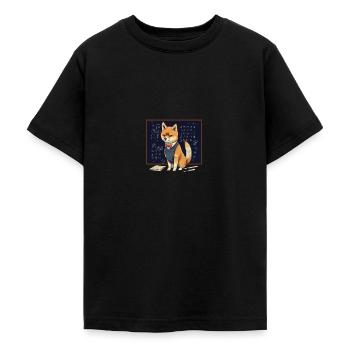 Dog Shiba Inu teacher lesson school blackboard - Teenage T-Shirt - black - Front - AI Model Teenager Male light (155cm)