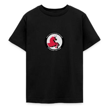 Antifaschistische Einhorn-Aktion - Teenager T-Shirt - Schwarz - Vorne - AI Model Teenager Male light (155cm)