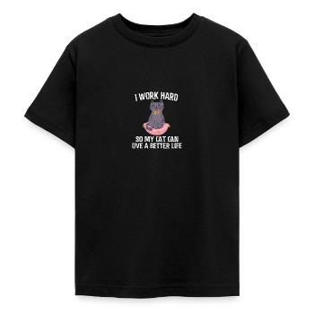 Chat drôle - T-shirt Ado - noir - Devant - AI Model Teenager Male light (155cm)