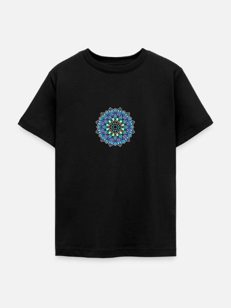 Mandala Blüte - Teenager T-Shirt - Schwarz