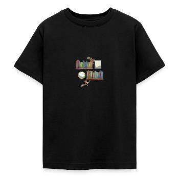 Bücherregal Buch Bücher Eichhörnchen - Teenager T-Shirt - Schwarz - Vorne - AI Model Teenager Male light (155cm)
