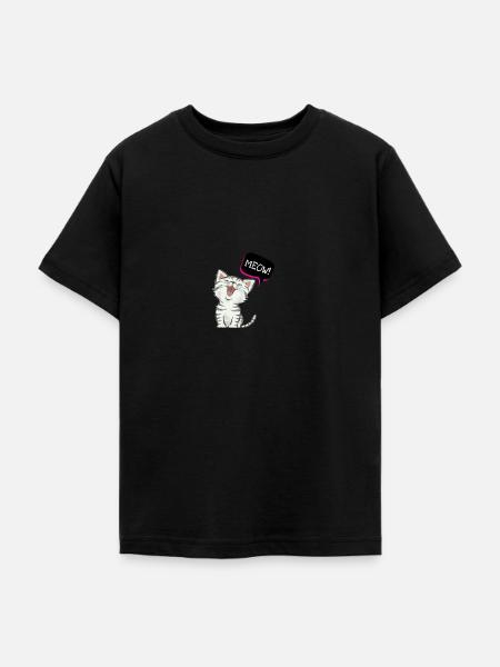 Katze meow - Teenager T-Shirt - Schwarz