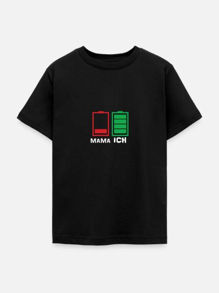 Mama und ich Akku - Teenager T-Shirt - Schwarz