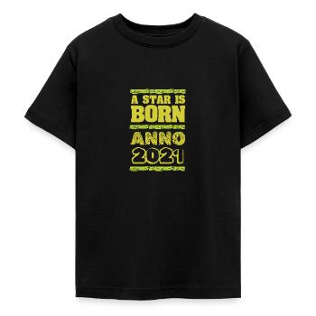 2021 - Teenager T-Shirt - Schwarz - Vorne - AI Model Teenager Male light (155cm)