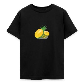 Ananas in Scheiben - Teenager T-Shirt - Schwarz - Vorne - AI Model Teenager Male light (155cm)