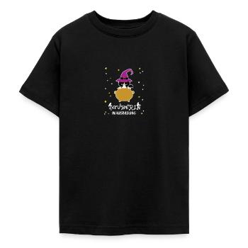 Zauberin in Ausbildung Zauberer Magische Katze - Teenager T-Shirt - Schwarz - Vorne - AI Model Teenager Male light (155cm)