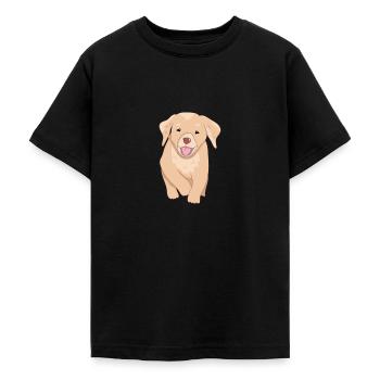 Chien d’or retriever - T-shirt Ado - noir - Devant - AI Model Teenager Male light (155cm)