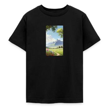 Landschaft - Teenager T-Shirt - Schwarz - Vorne - AI Model Teenager Male light (155cm)