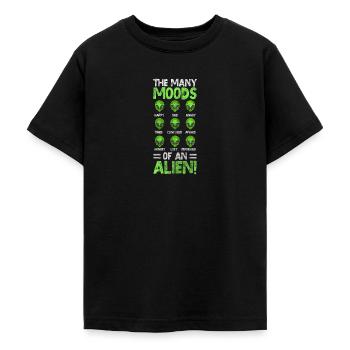 Alien Space Alien Invasion - Teenage T-Shirt - black - Front - AI Model Teenager Male light (155cm)