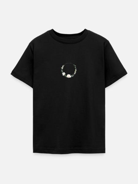 Eucalyptus Wreath Flowers Personalizable - Teenage T-Shirt - black