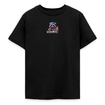 Gestileerde illustratie van een coole wasbeer-dj - Teenager T-shirt - zwart - Voor - AI Model Teenager Male light (155cm)