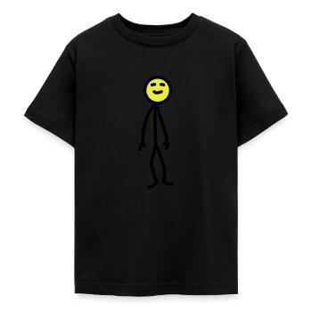 happy_man - T-shirt Ado - noir - Devant - AI Model Teenager Male light (155cm)