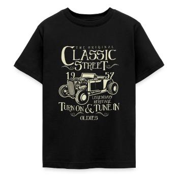 Hot Rod Classic - T-shirt tonåring - svart - Fram - AI Model Teenager Male light (155cm)