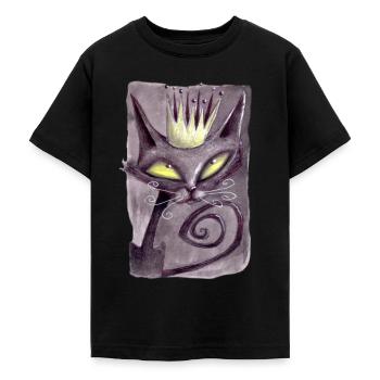Serial Cat 09 - Teenage T-Shirt - black - Front - AI Model Teenager Male light (155cm)