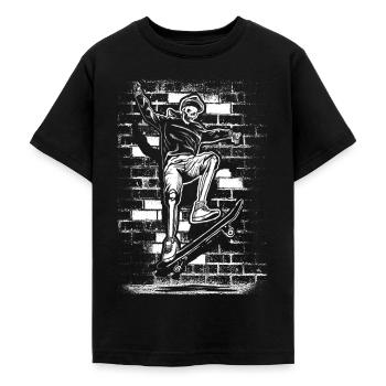 Skate | Skater | Skateboard - Teenager T-Shirt - Schwarz - Vorne - AI Model Teenager Male light (155cm)