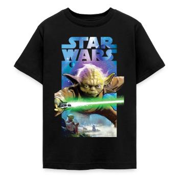 Star Wars Meister Yoda Und Grünes Lichtschwert - Teenager T-Shirt - Schwarz - Vorne - AI Model Teenager Male light (155cm)