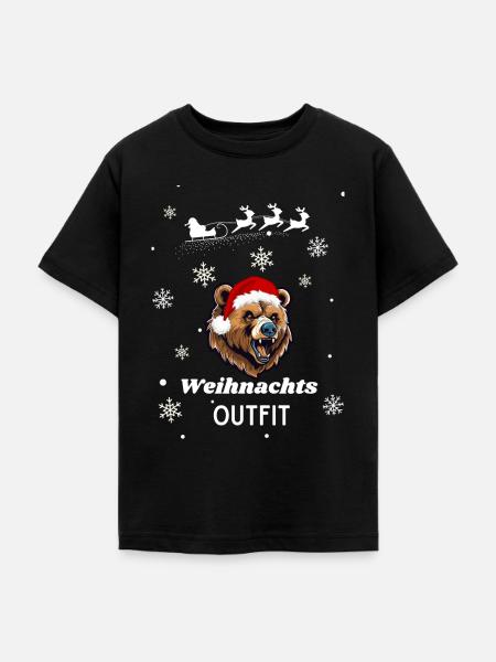 Weihnachts OUTFIT Bär - Teenager T-Shirt - Schwarz