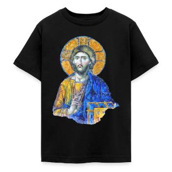 Jesus Christus Mosaik-Kunst in der Hagia-Sophia - Teenager T-Shirt - Schwarz - Vorne - AI Model Teenager Male light (155cm)