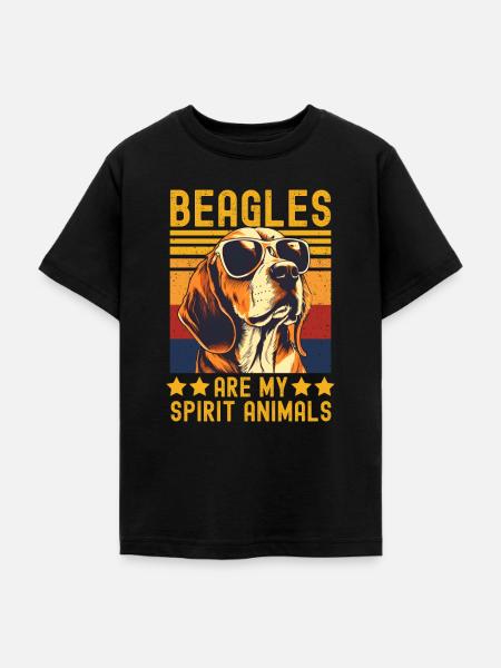 Beagle mit sonnenbrille retro - Teenager T-Shirt - Schwarz