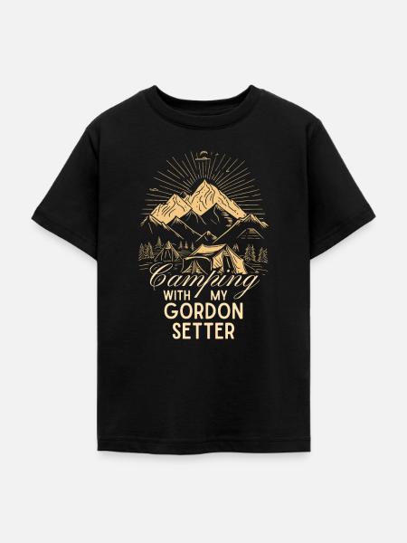 Gordon Setter Camping - Teenager T-Shirt - Schwarz