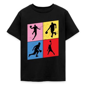 Basketteur Basketteur Vintage Rétro - T-shirt Ado - noir - Devant - AI Model Teenager Male light (155cm)